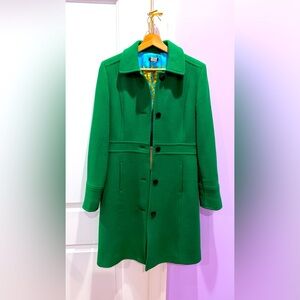 J Crew Classic lady day green coat in Italian double-cloth wool